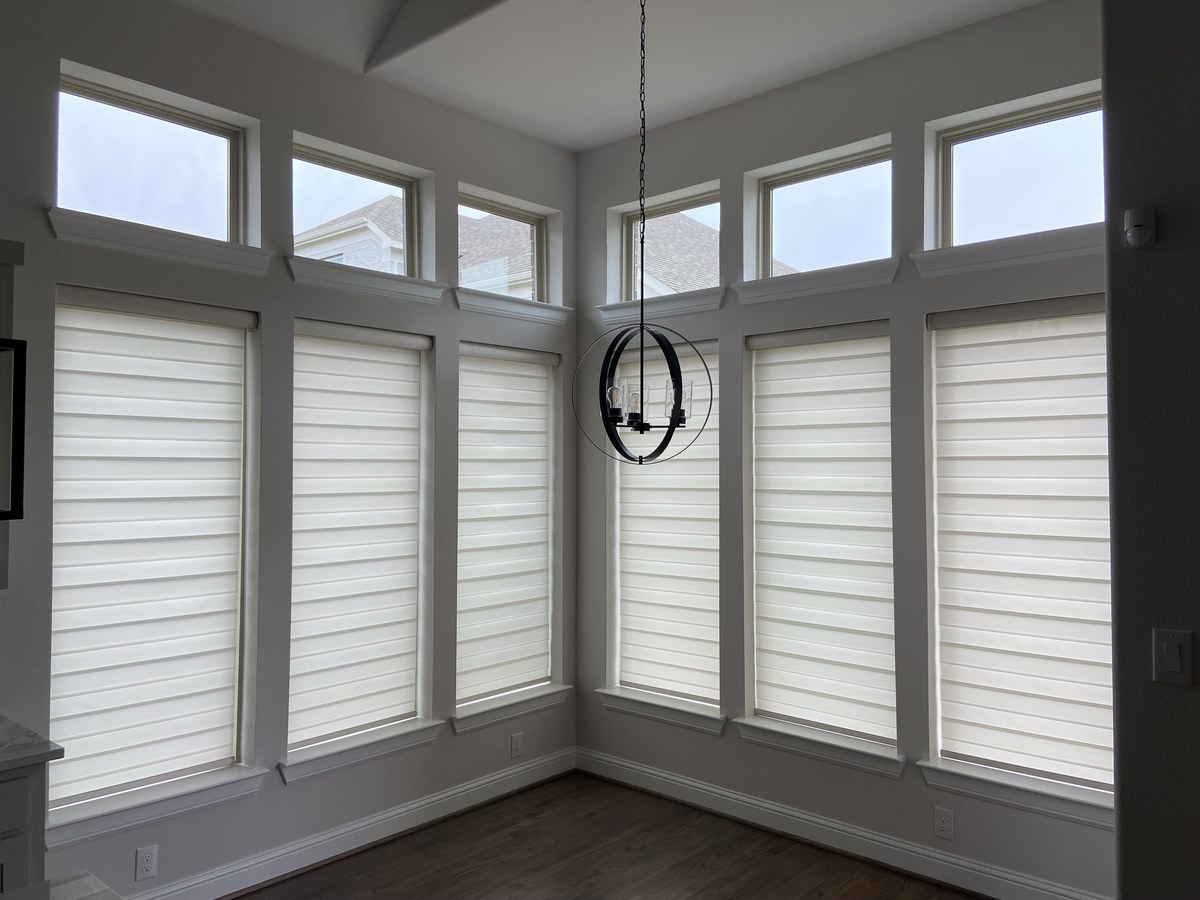 Panel track shades on an oversized slider in Tanque Verde, Tucson
