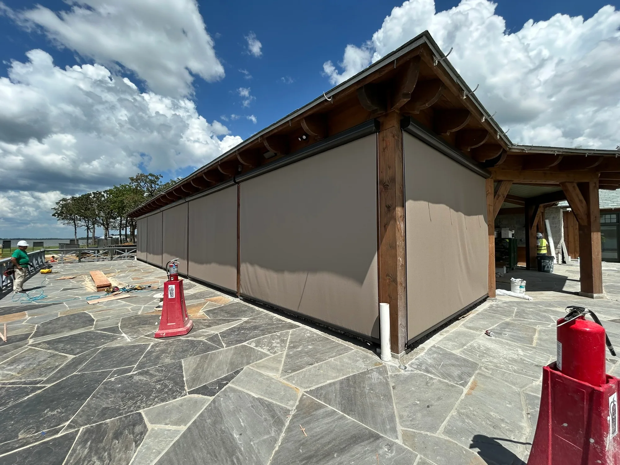 Exterior solar screens installed on a Tucson, AZ home